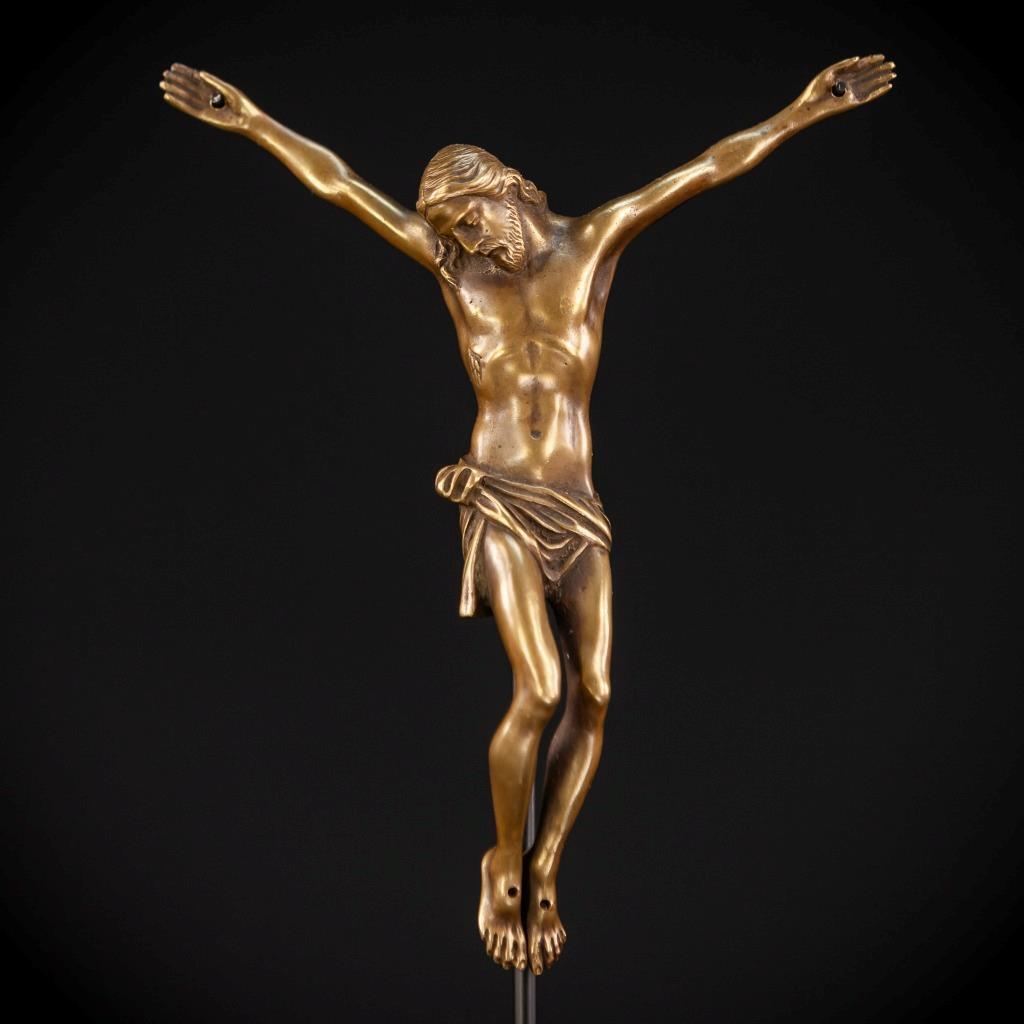 Corpus Christi Bronze 1800s Antique Jesus Sculpture | 19th Christ Statue | 6.1\