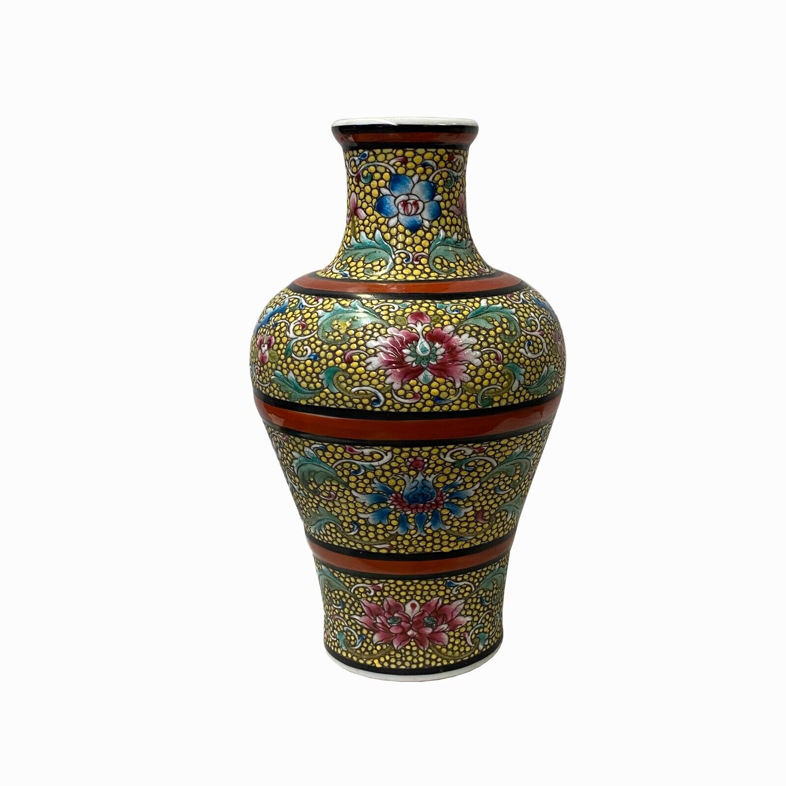 Oriental Yellow Thick Doped Color Bats Flowers Ceramic Vase ws2450