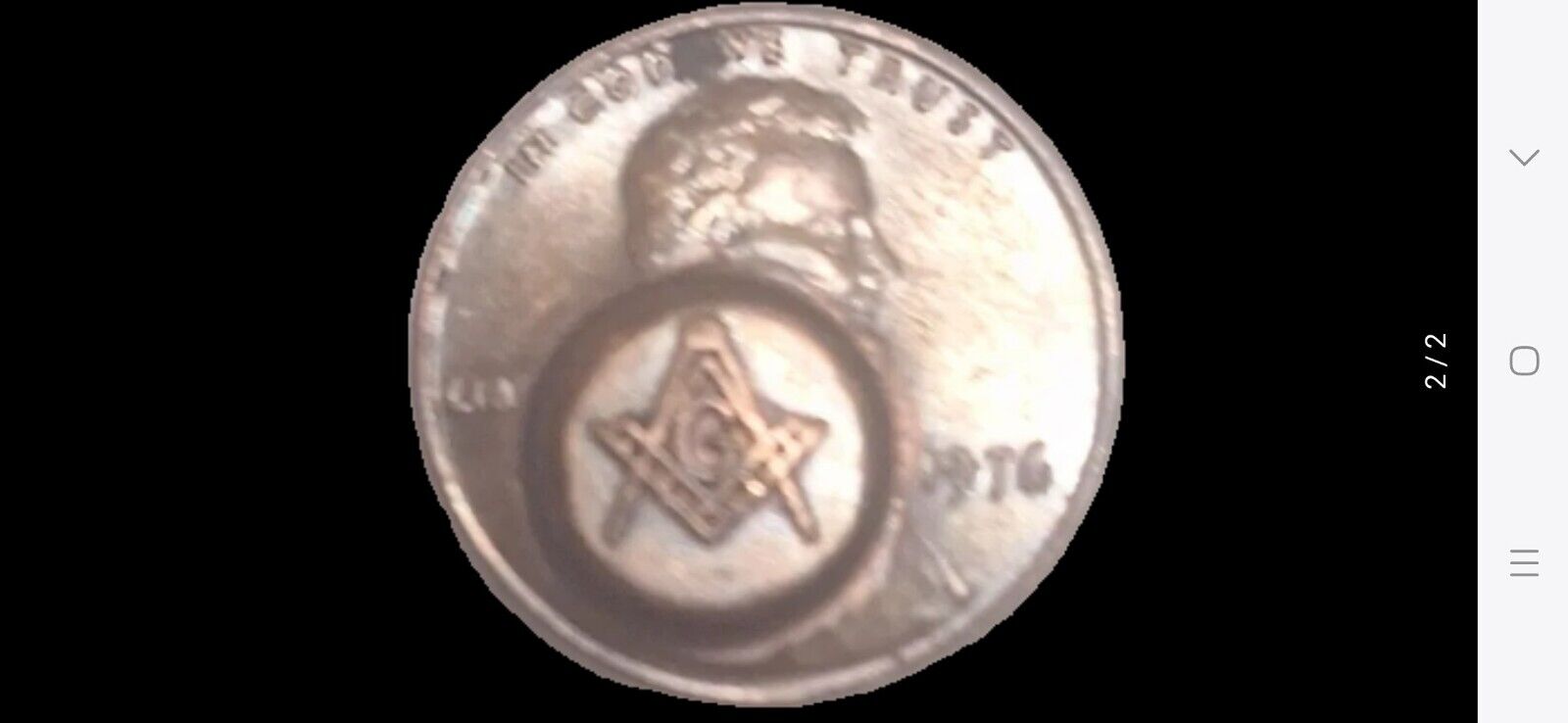 Very Rare 1976 Masonic Stamped Penny Lincoln Cent