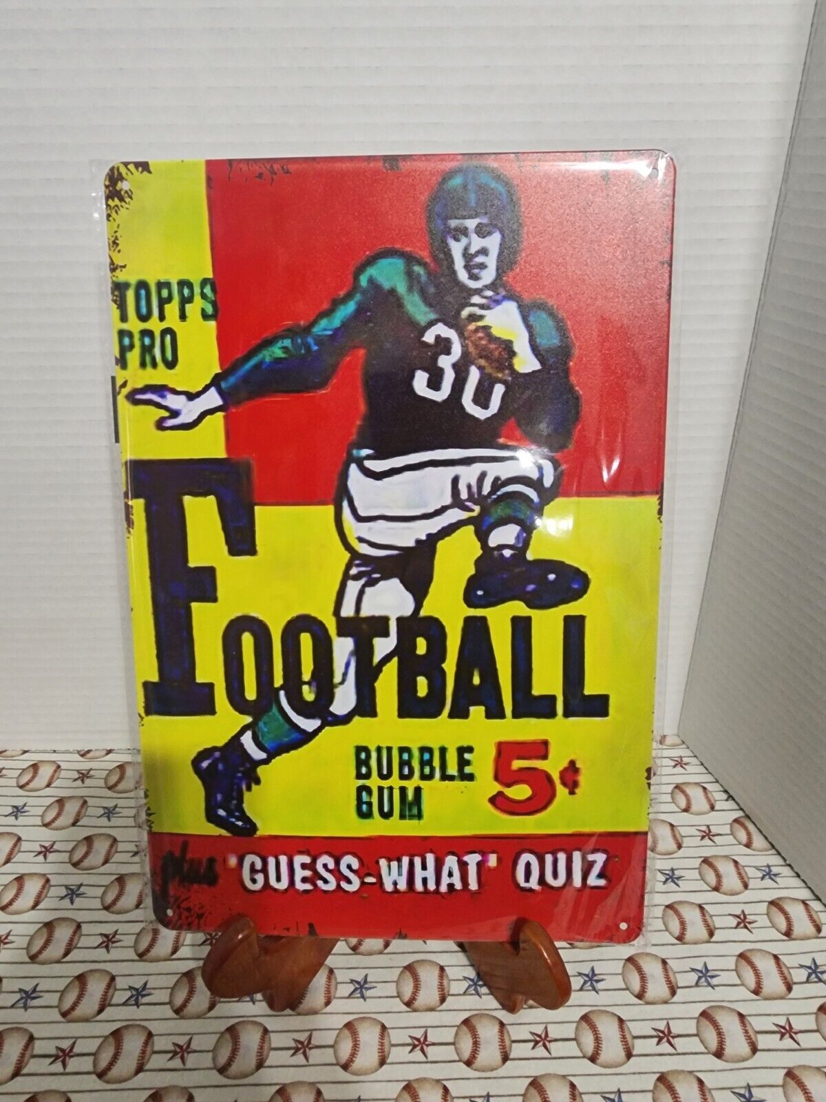 Topps Football Trading Cards - Vintage Reproduction Tin Sign - Man Cave