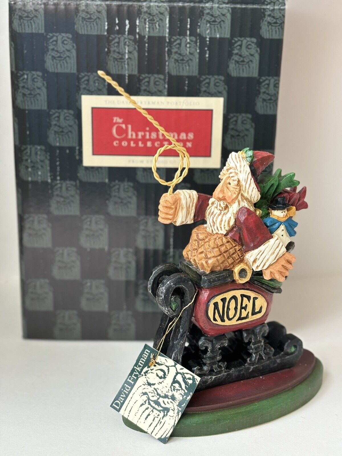 David Frykman Limited 1999 Santa In Sleigh Christmas Figurine NEW