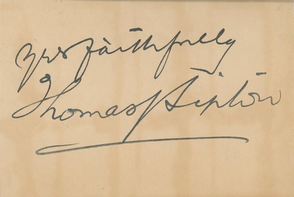 Sir Thomas Lipton, 1st Baronet-Vintage Signed Card (Lipton Tea Founder)