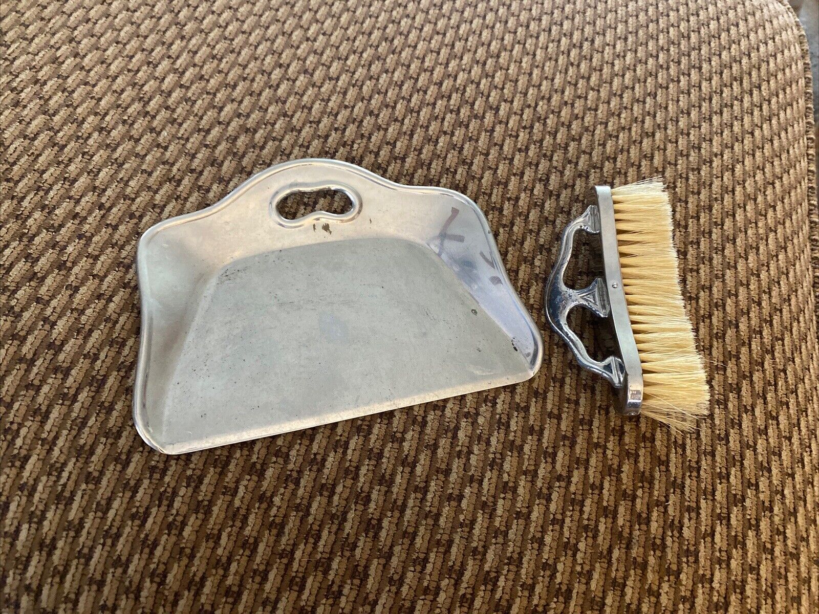Vintage Silver Plated Crumb Tray And Matching Brush