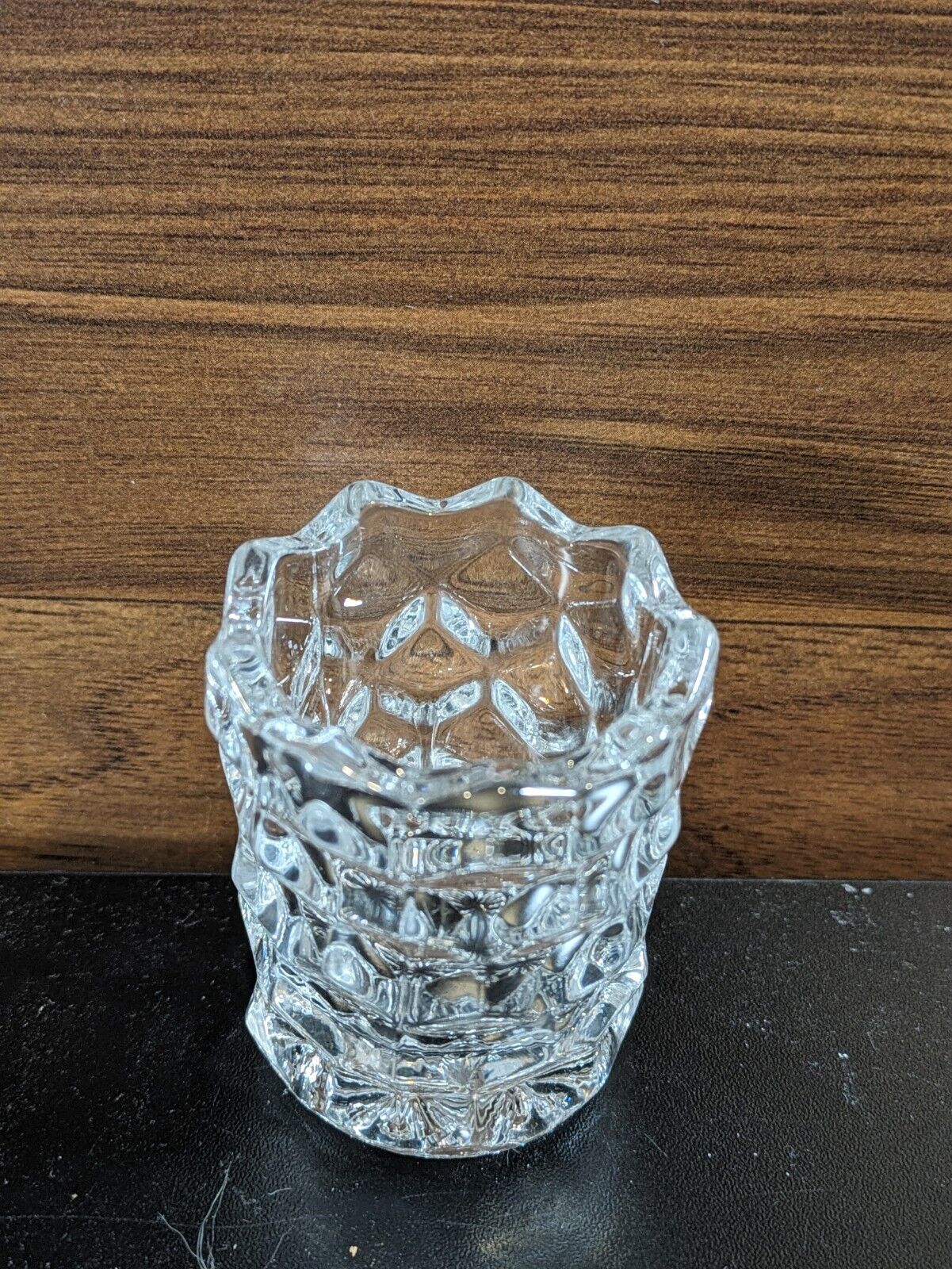 Vintage Antique Clear Crystal Glass Toothpick Match Holder