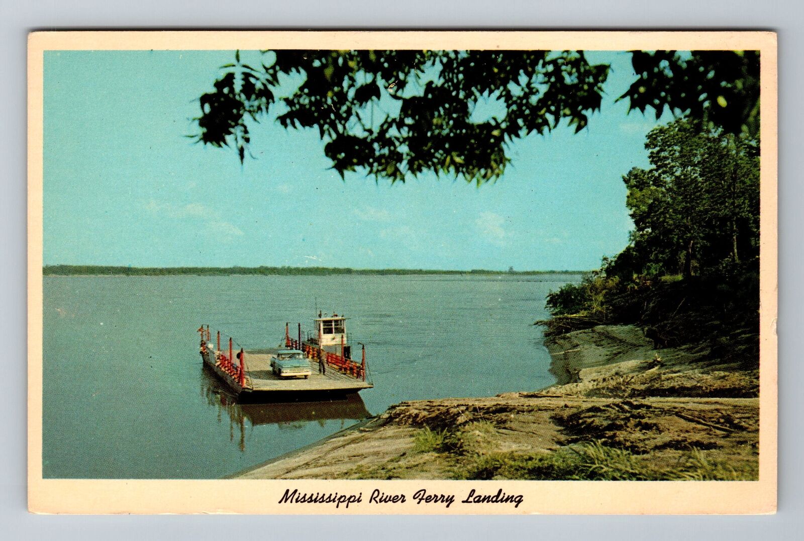 TN-Tennessee, Mississippi River Ferry Landing, Scenic, Vintage Postcard