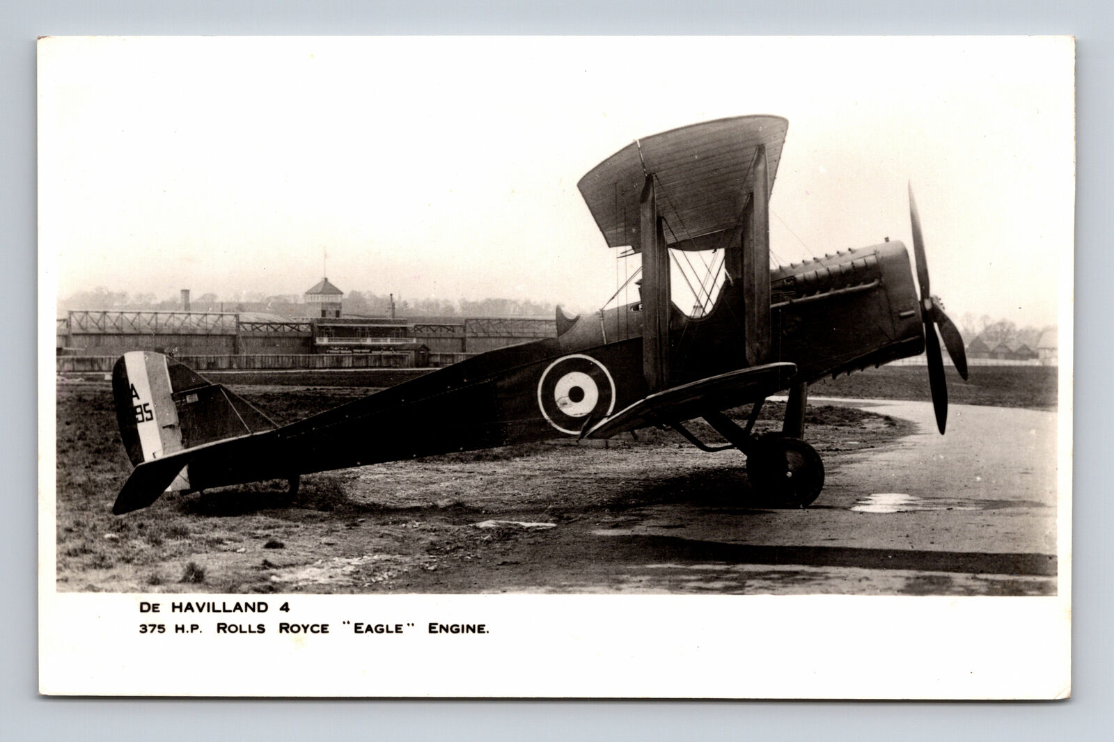 RPPC WWI Airco DH.4 Fighter De Havilland Biplane FLIGHT Photograph UK Postcard