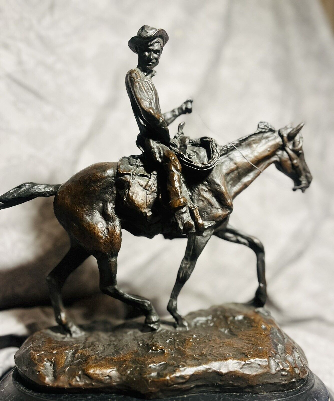 Will Rogers Bronze Statue. Limited Edition.  Signed By        C. M. Russell