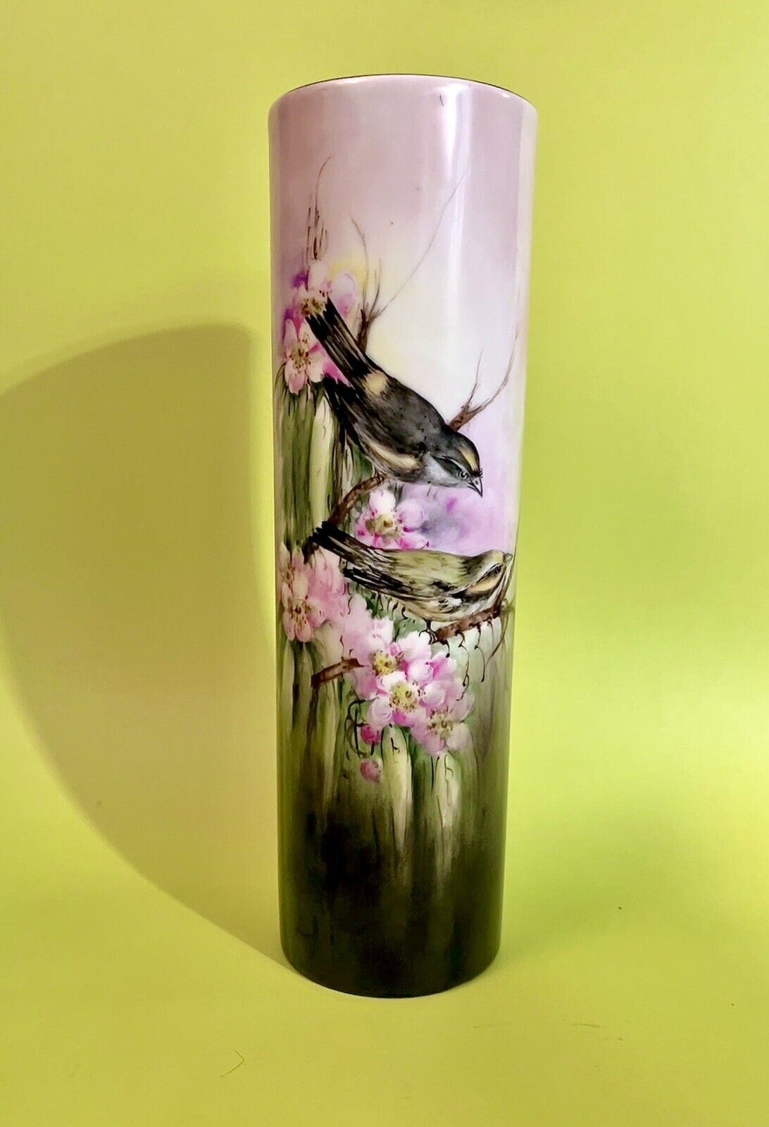 Moritz Zdekaure M & Z Austria Hand Painted Birds & Blooms Porcelain Vase