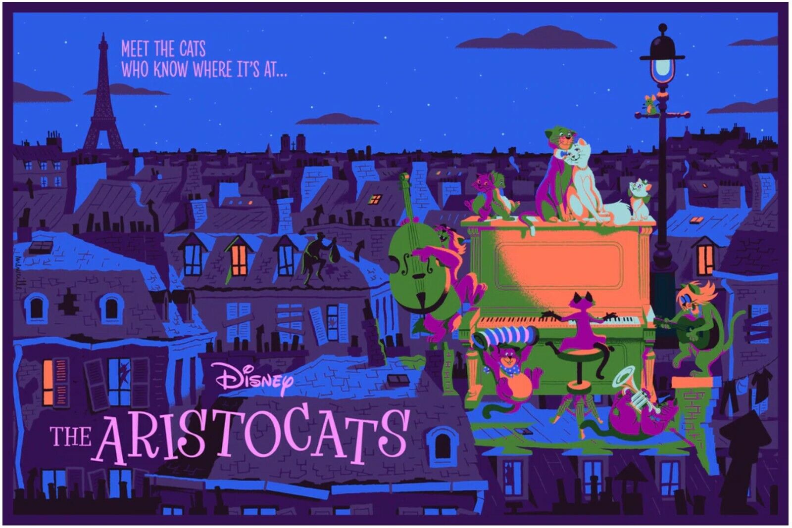 The Aristocats Variant Art Print - David Merveille - Mondo