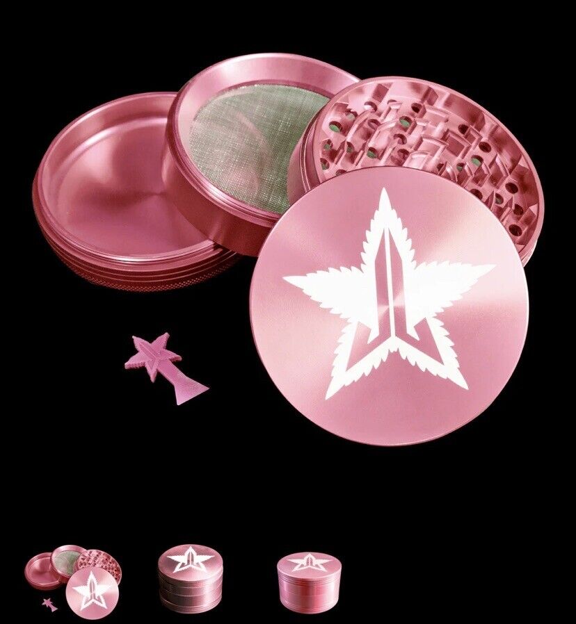 Jeffree Star Pink 100MM 4 Part 3 Chamber Herb Grinder Rare Brand New In Box