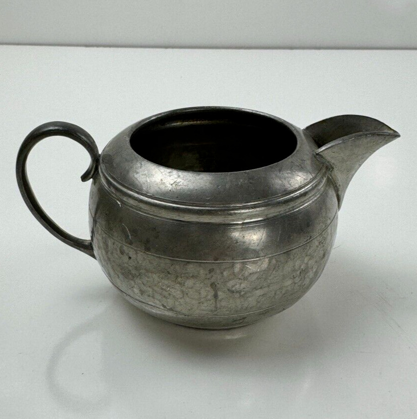 Cameo Pewter Hand Beaten 6151 Creamer Vintage Art Deco Silver Hammered