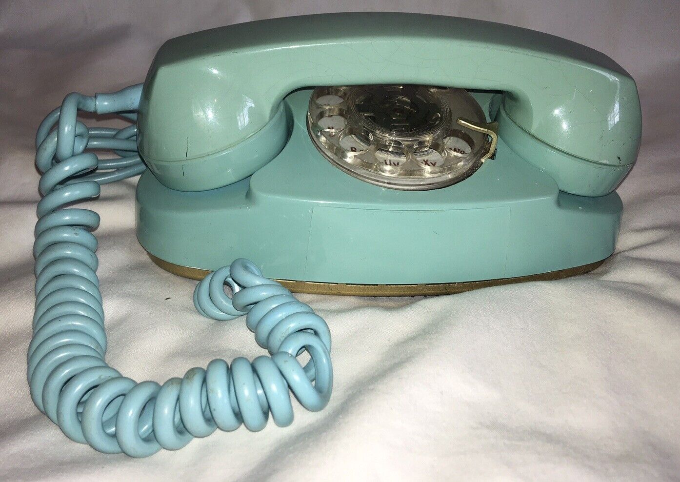 Vintage Aqua Light Blue Phone Rotary Dial Princess AT&T Bell Western Electric 