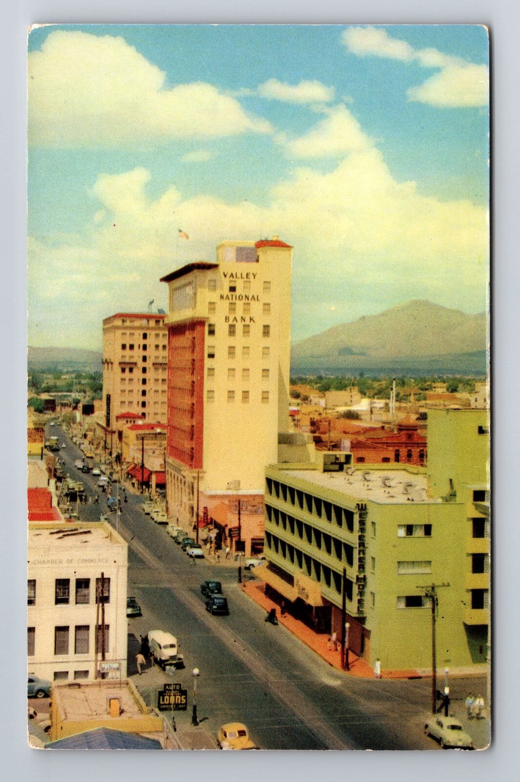 Tucson AZ-Arizona, Hotel Westerner, Valley Natl Bank, Vintage Souvenir Postcard