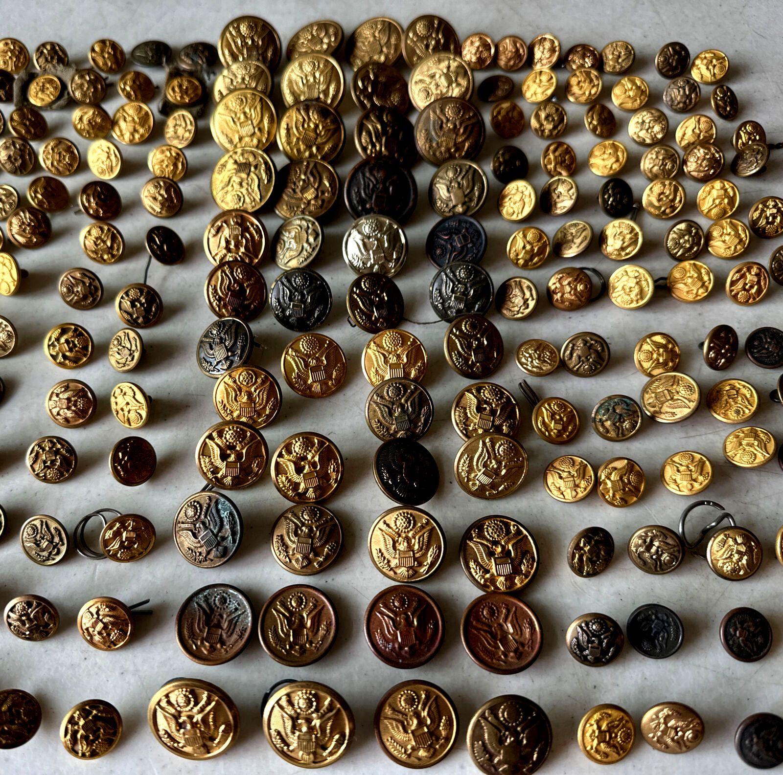 Vintage WW2 US Army Uniform Buttons Huge Collection Lot Of (202) Rares Sets
