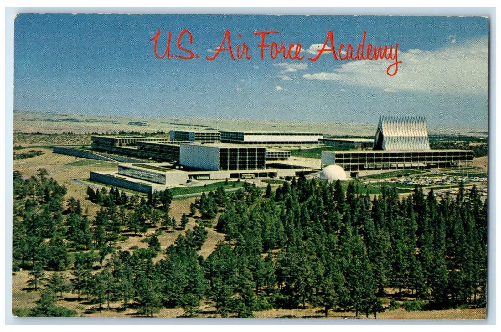 c1950's US Air Force Academy Aerial View Colorado Springs Colorado CO Postcard