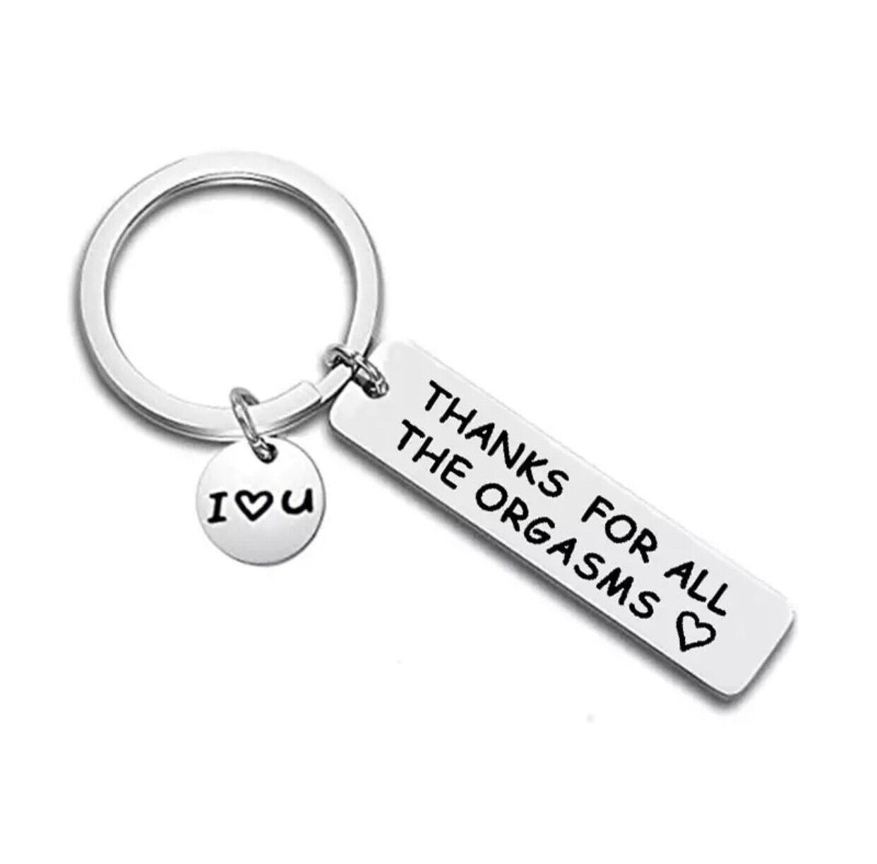 1pc 'Thanks For All the Orgasms' Keyring Stainless Steel Sexy Couple Gift