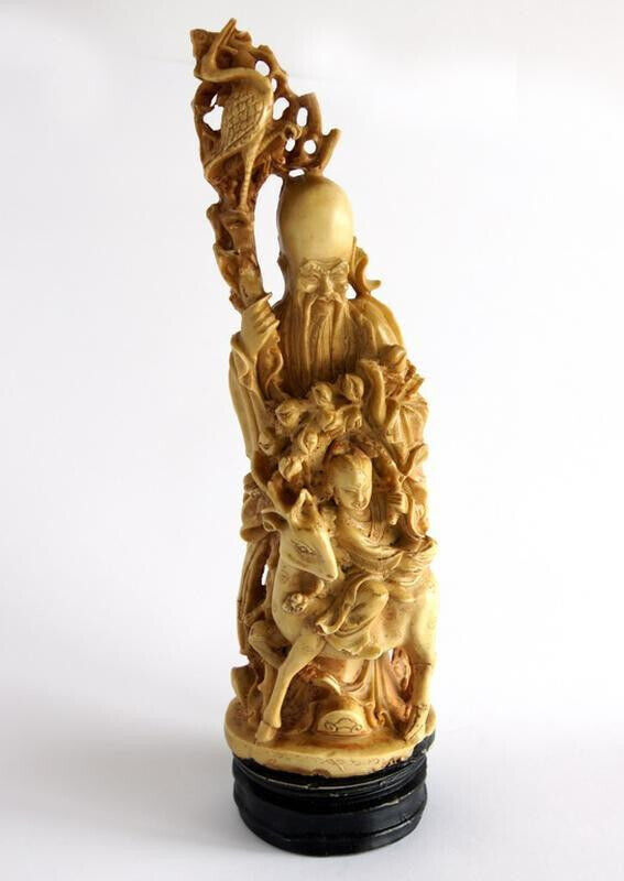 Antique Shou-Shen Shouxing Figurine 1950s Decor Rare Home Height 32 cm