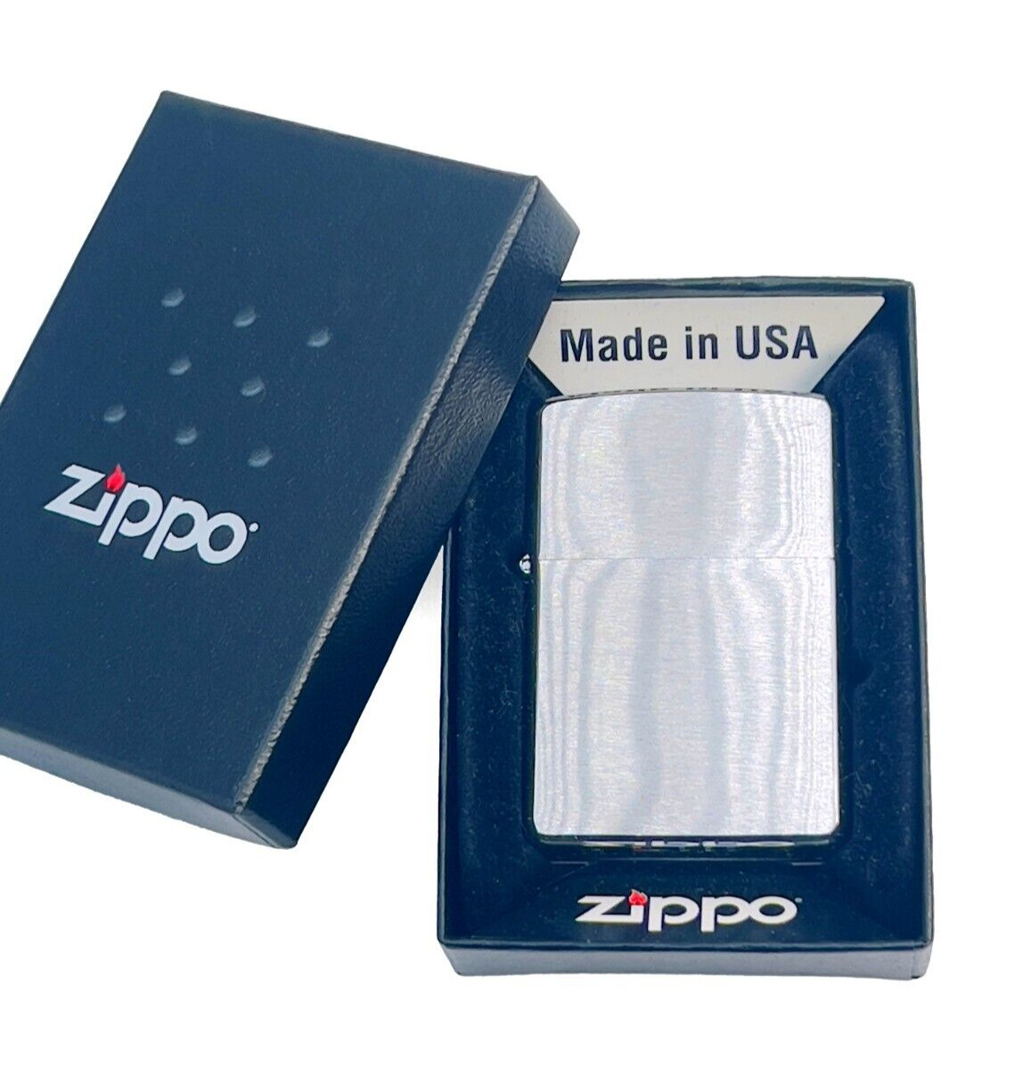 NEW 2009 Zippo Classic Brushed Chrome Windproof Pocket Lighter, 200