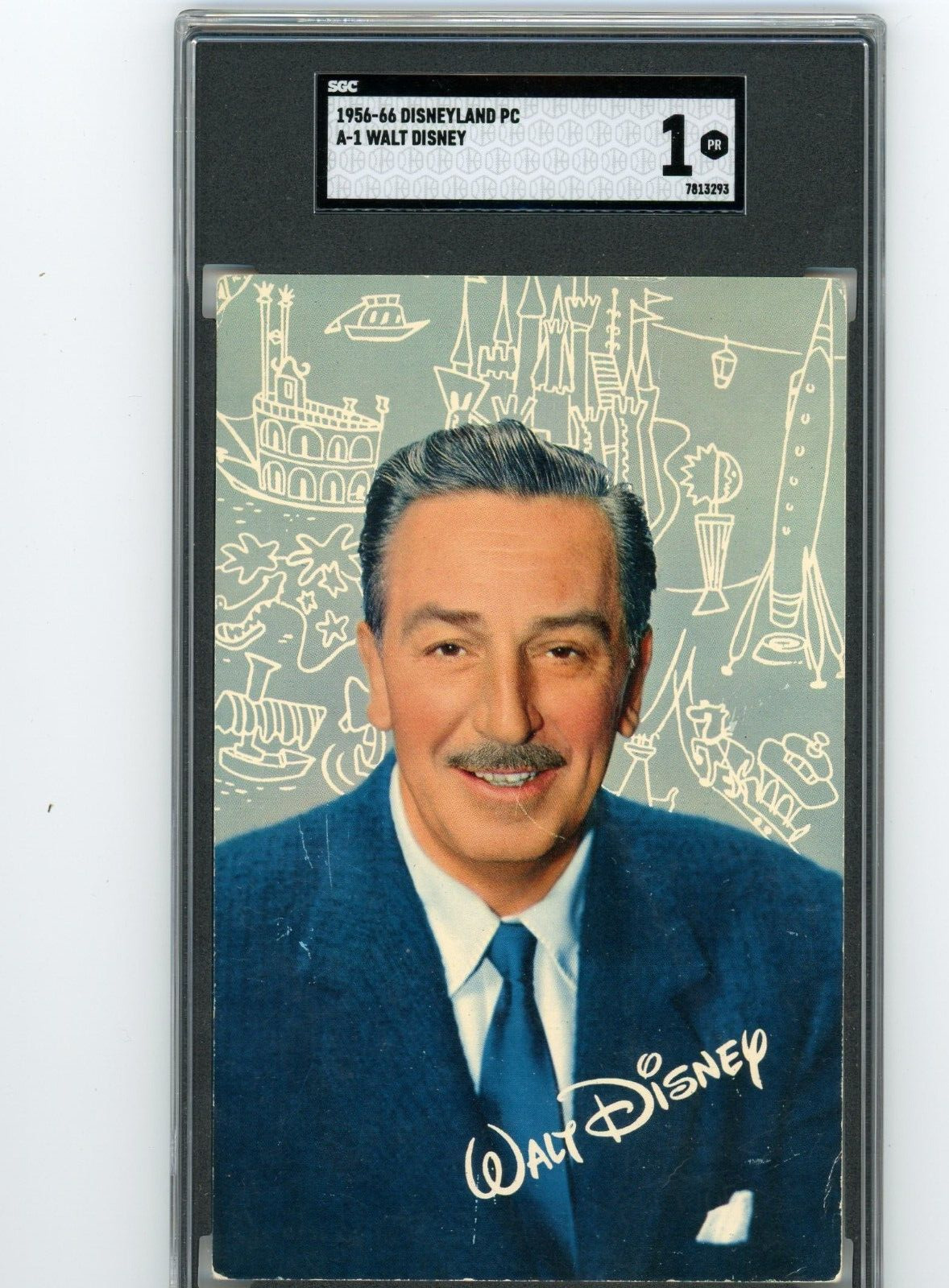 1956-66 Walt Disney Disneyland Post Card # A-1 SGC 1 Poor