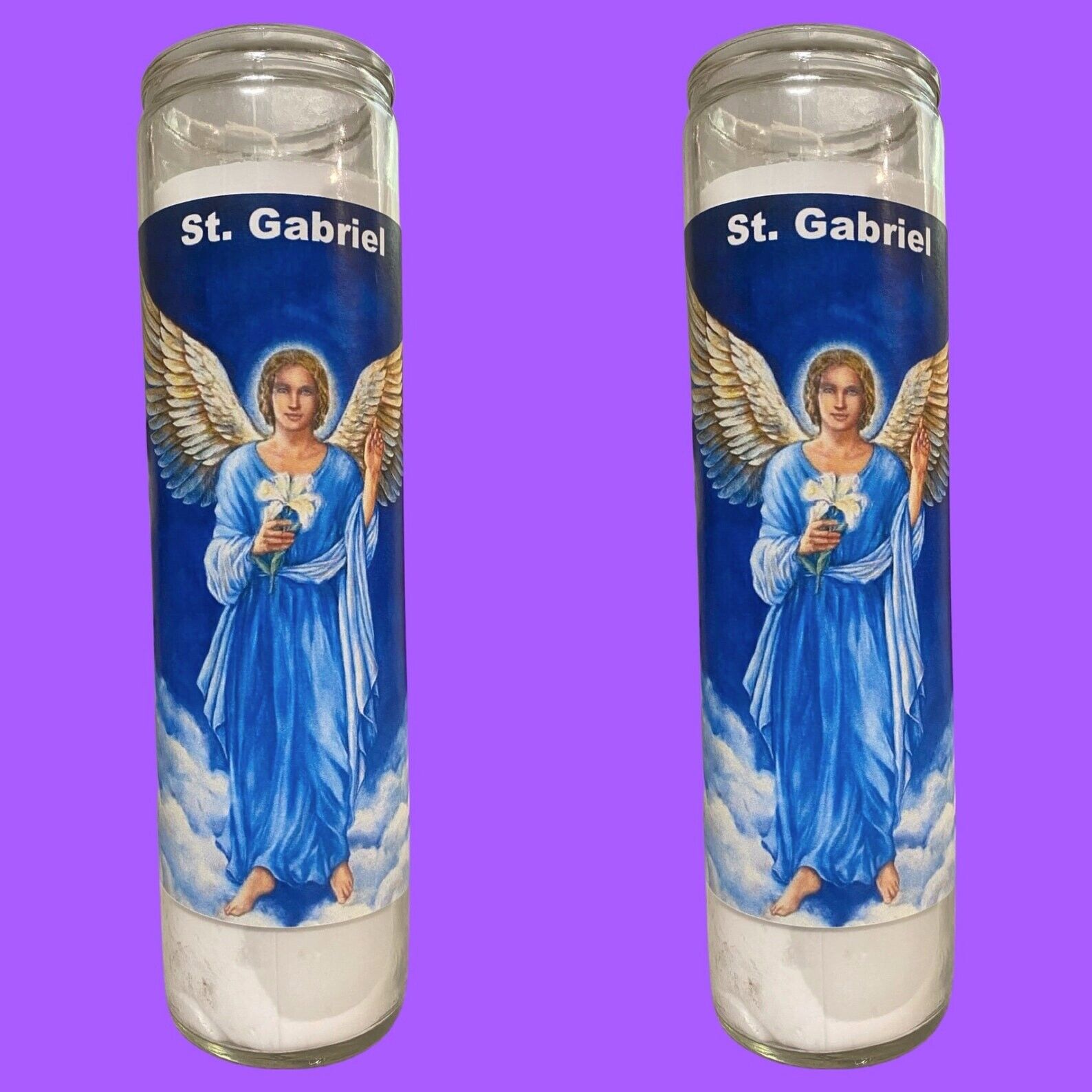 Set of 2x San Gabriel Arcangel Veladora, Saint Gabriel Archangel 7 Day Candle
