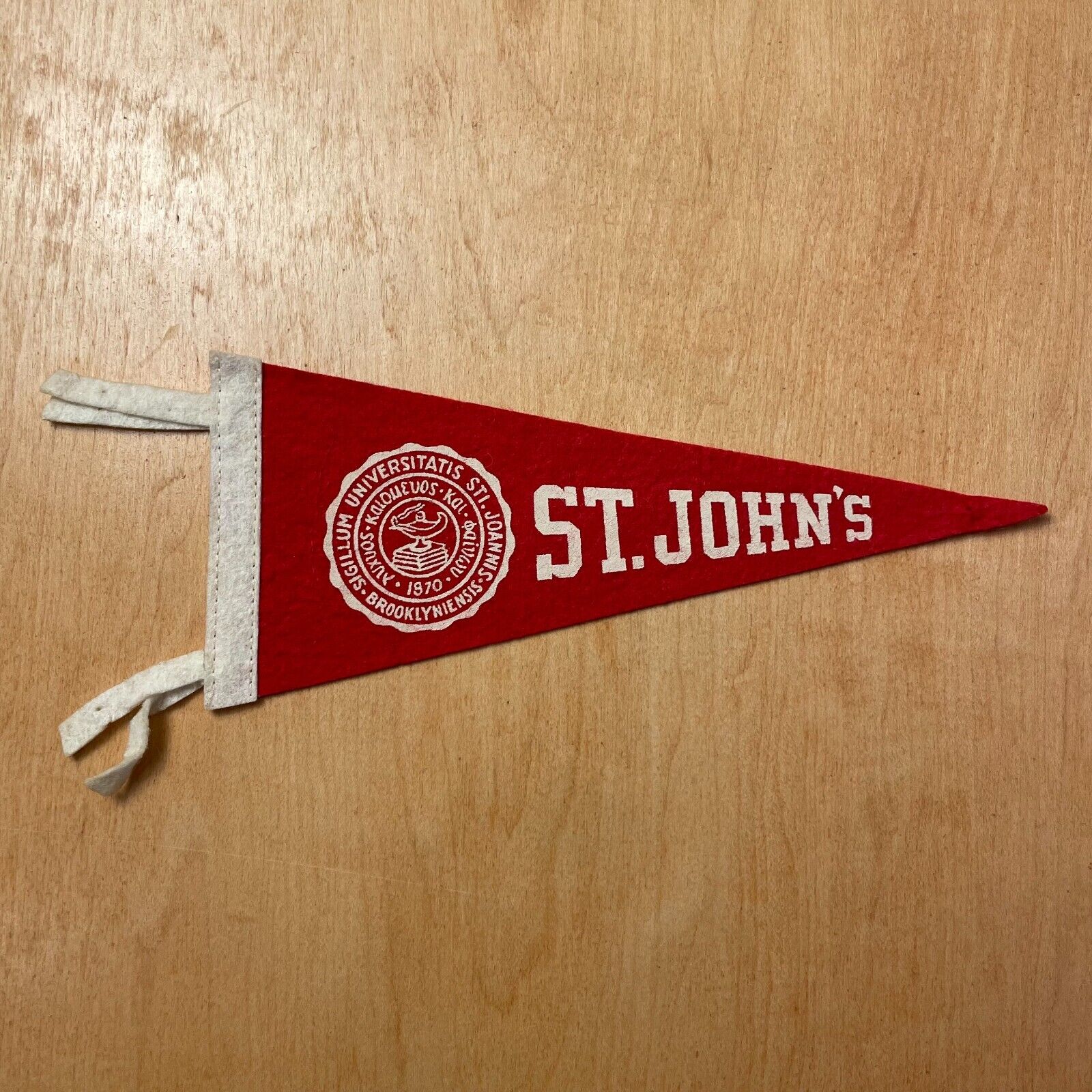 Vintage 1950s St. John's University 4x9 Felt Pennant Flag