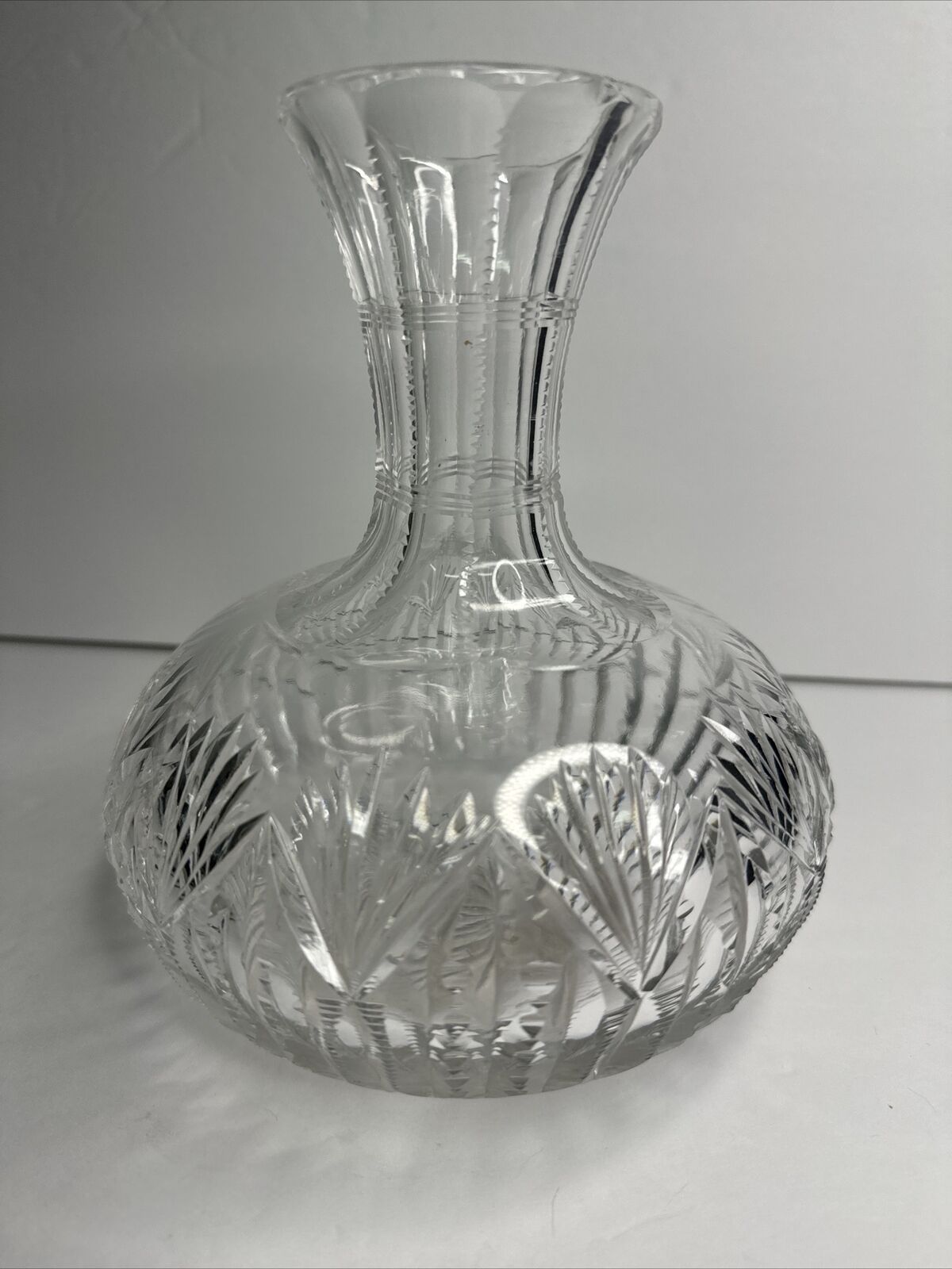 Stunning Vintage Cut Crystal Decanter Carafe Vase