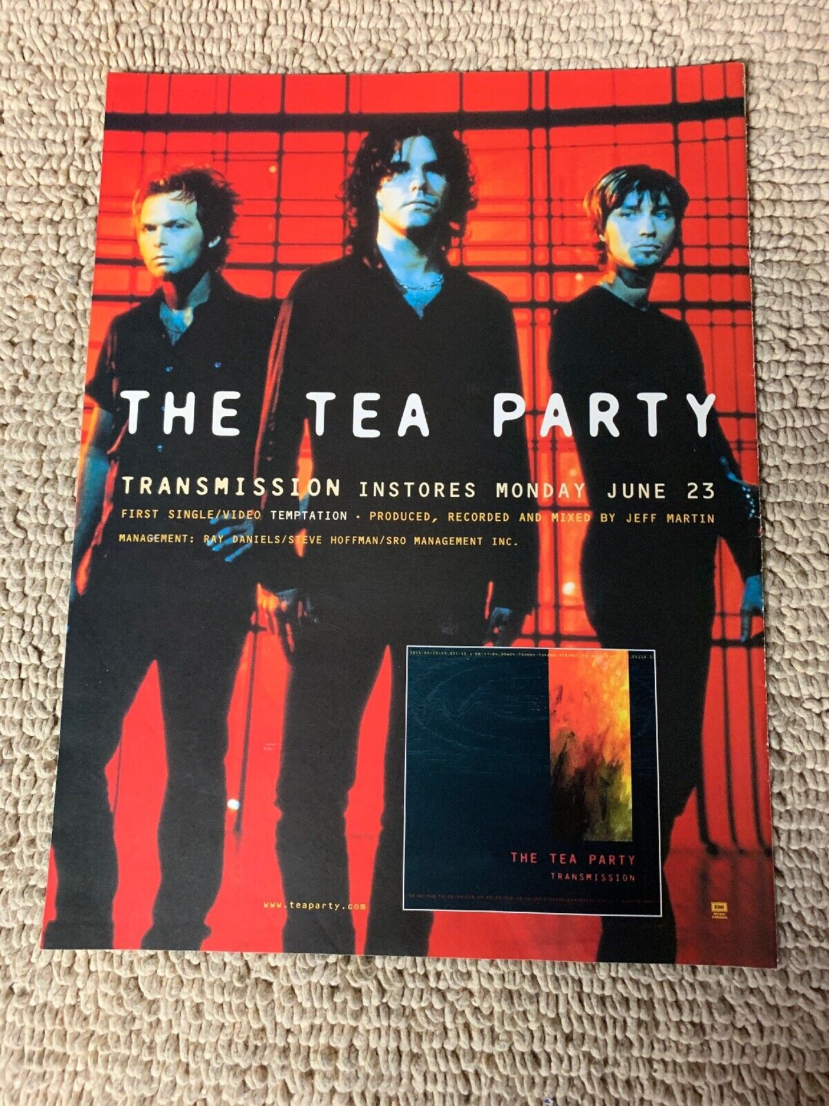 Original 12-8 7/8” The tea party Transmission Album Ad Flyer