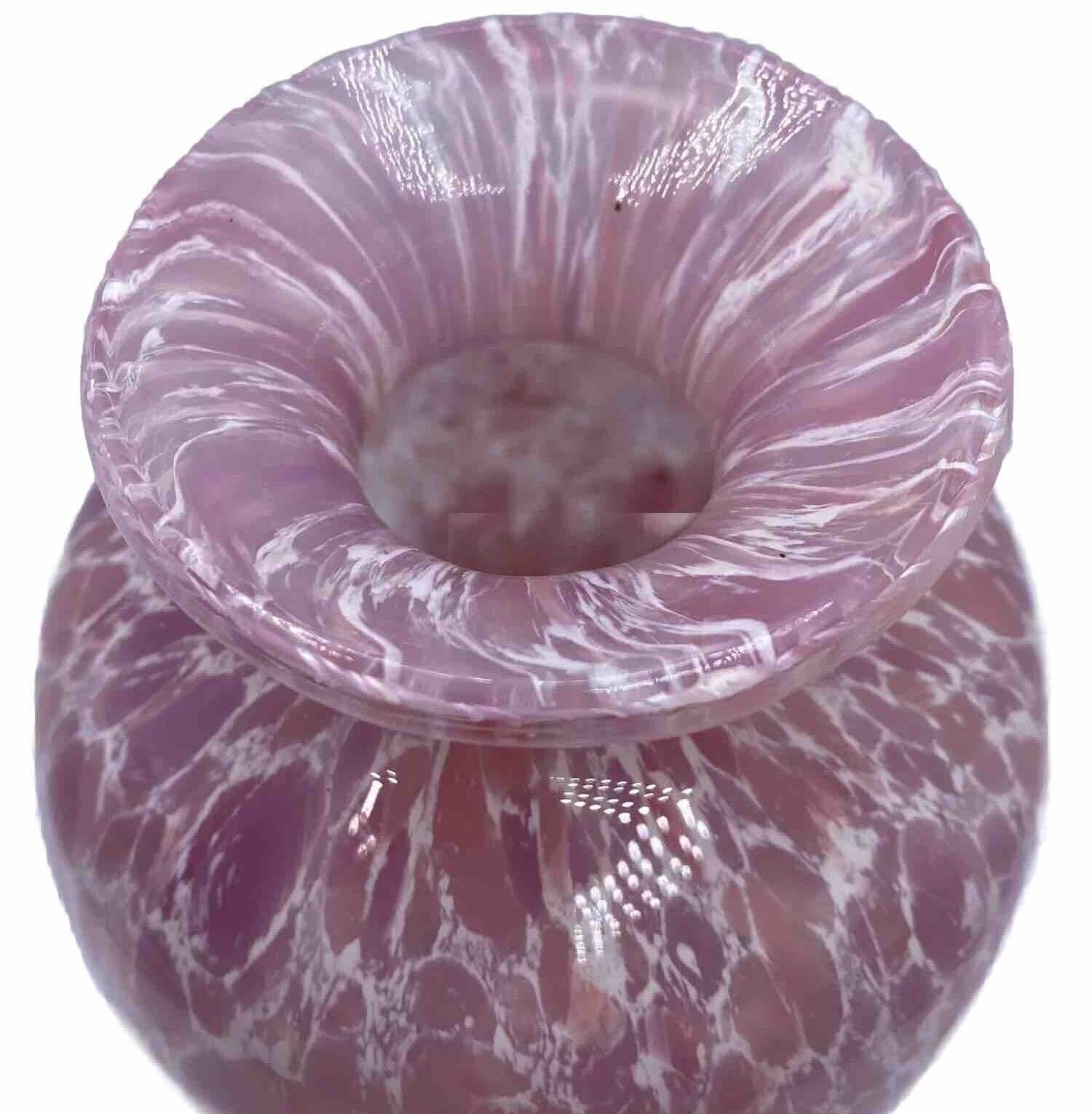 Glass Vase Vintage La Rochere Verrerie D\'art Studio Art Pink Vase 8” France