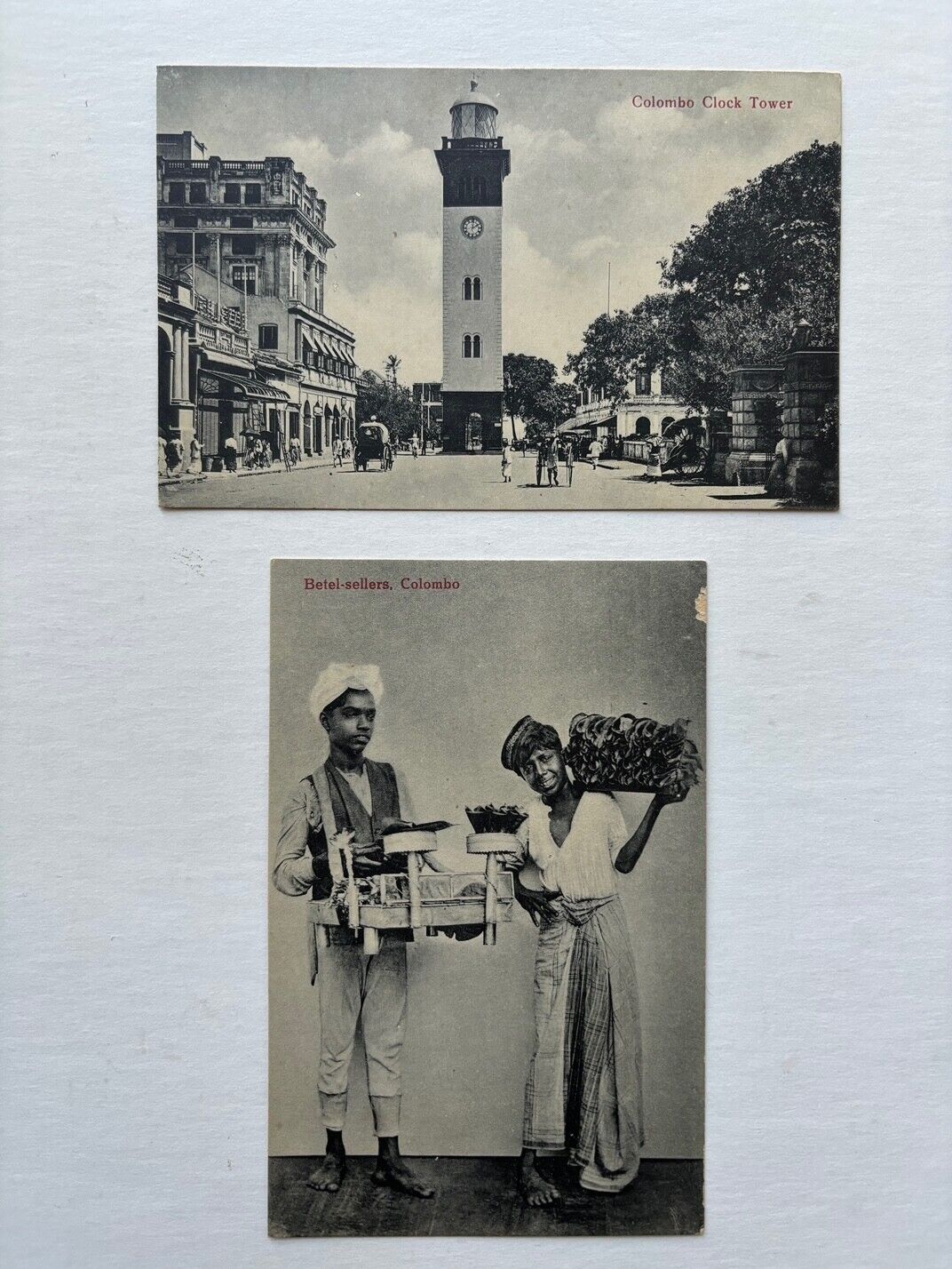 COLOMBO SRI LANKA (Ceylon) UNUSED REAL PHOTO POSTCARDS 1920\'s? Betel sellers