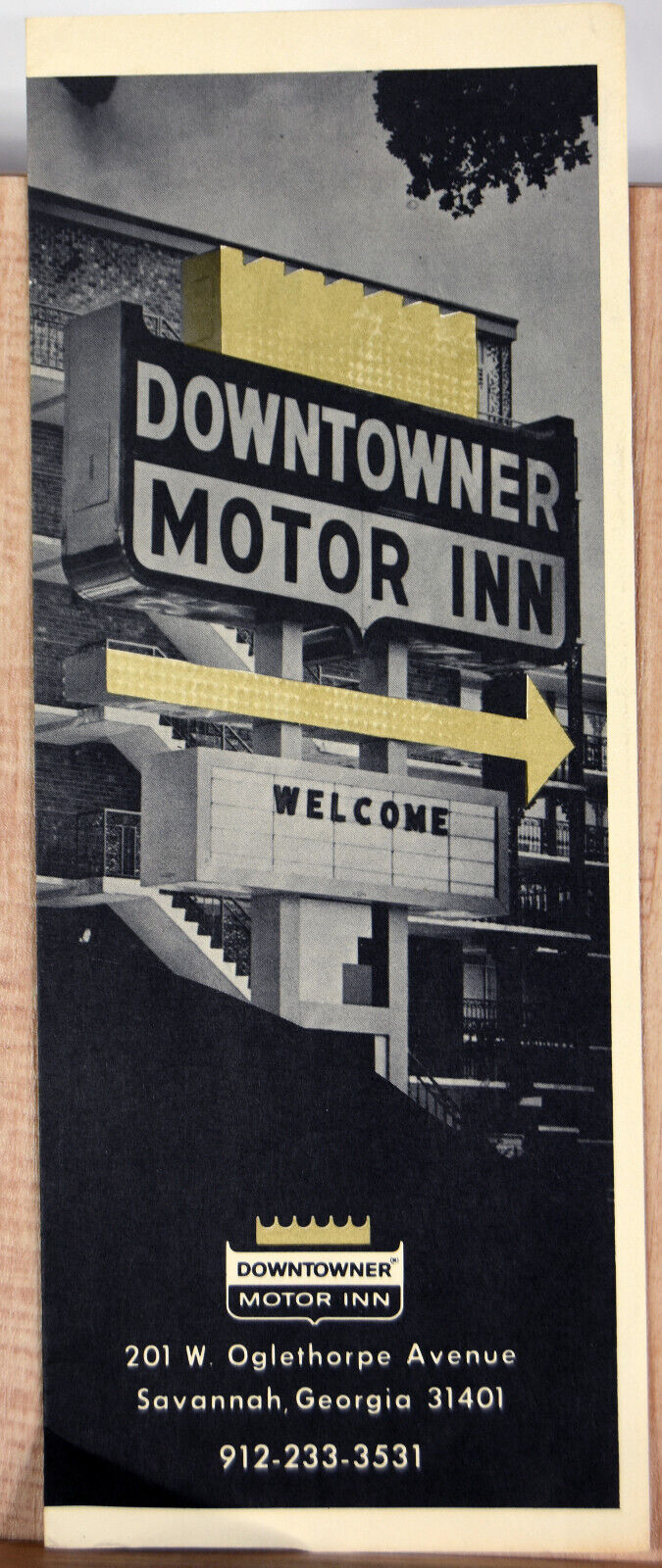 1970s Pamphlet Downtowner Motor Inn Savannah GA Ohlethorpe Ave Wick And Tallow