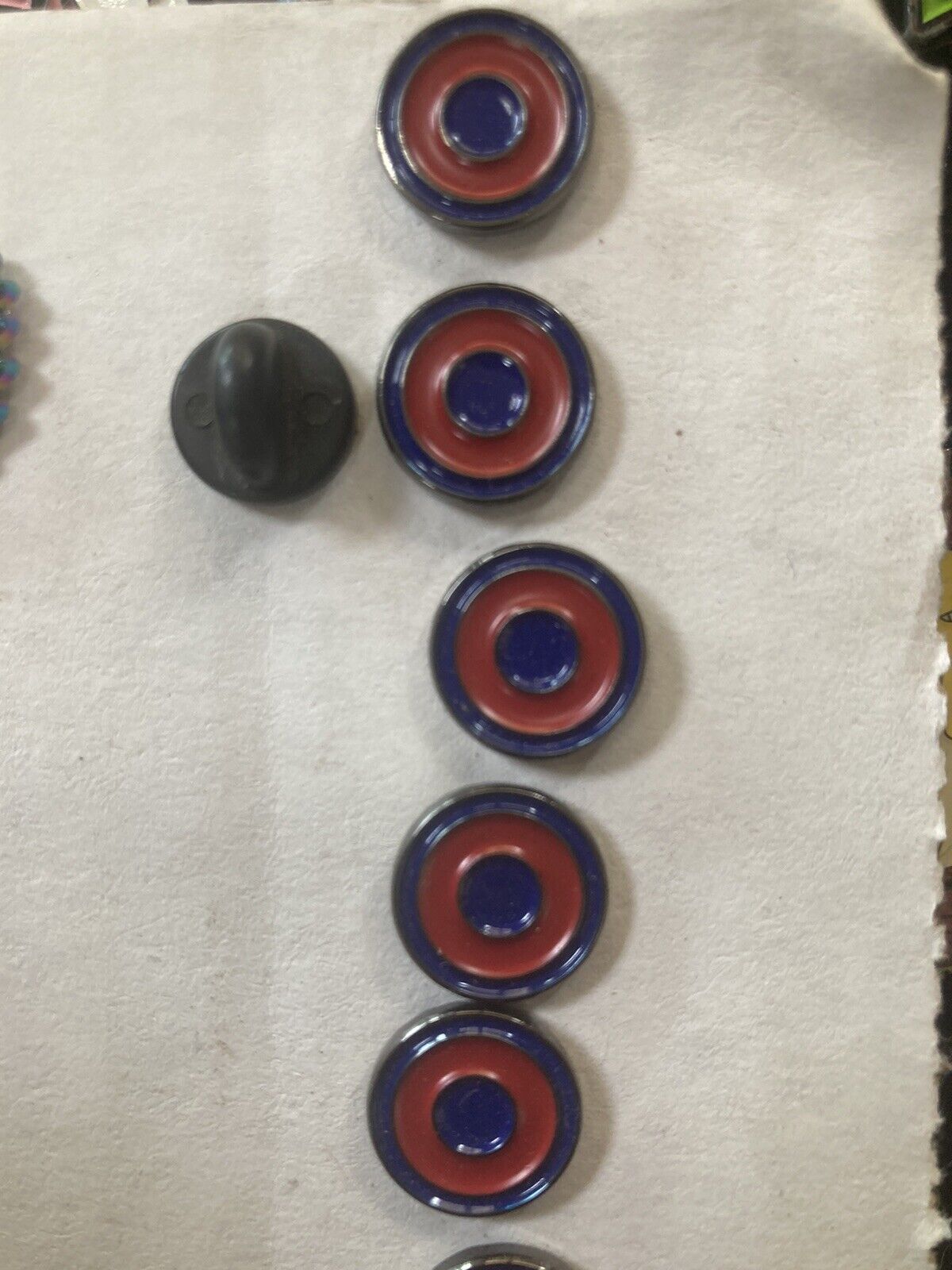 5 mini phish red and blue donut pins