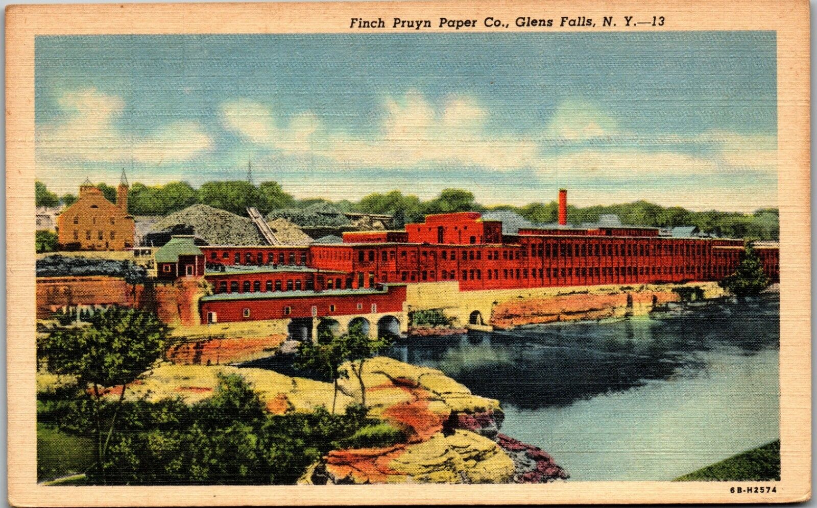 Finch Pruyn paper company Glen Falls NY Vintage Postcard HH1