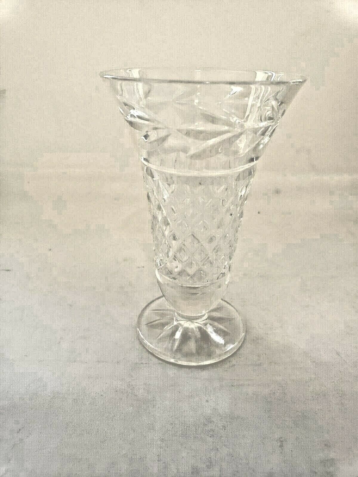 Galway Irish Crystal Vase  4 1/4'' New Without Box  Vintage 3014