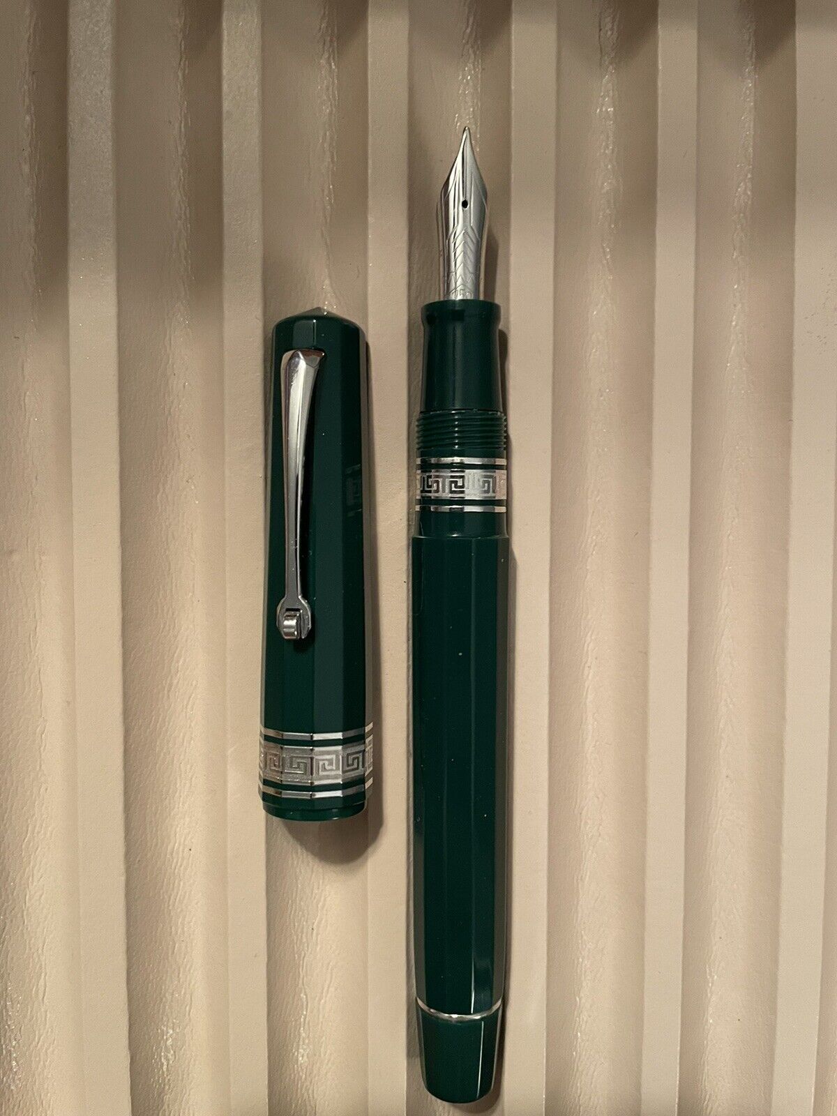 Omas Italy Art Deco Limited Edition Titanium Dark Green Fountain Pen