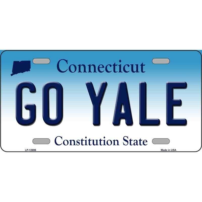 Go Yale License Plate Metal Tin Sign Picture Plaque Art Wall Decor