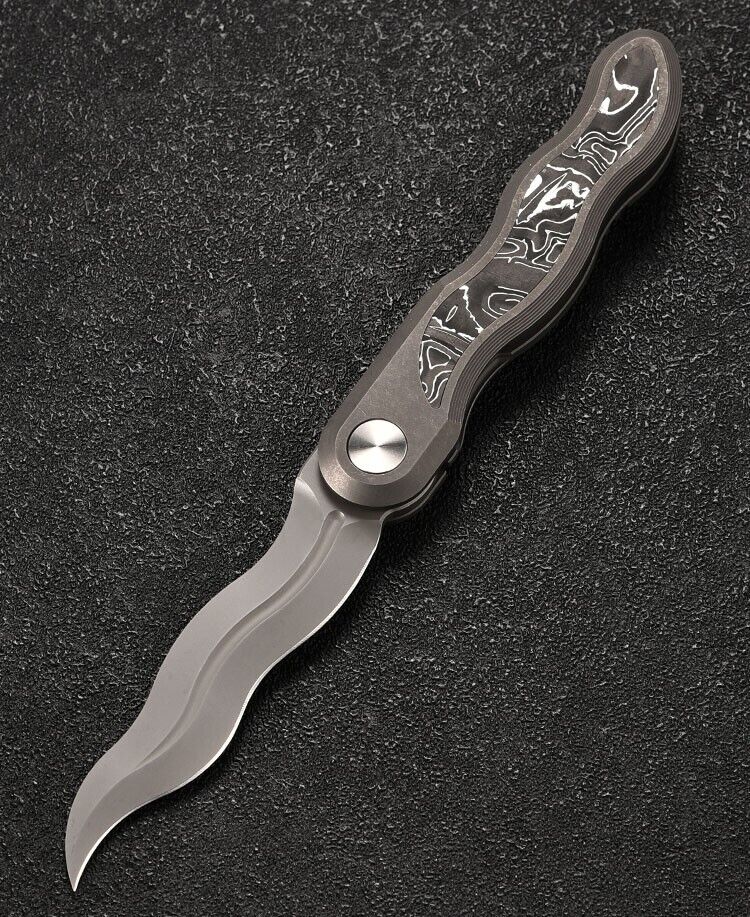 CMB Made Knives 7.09'' Kawanonagare Titanium Handle S35VN Folding Knife CMB-13GS