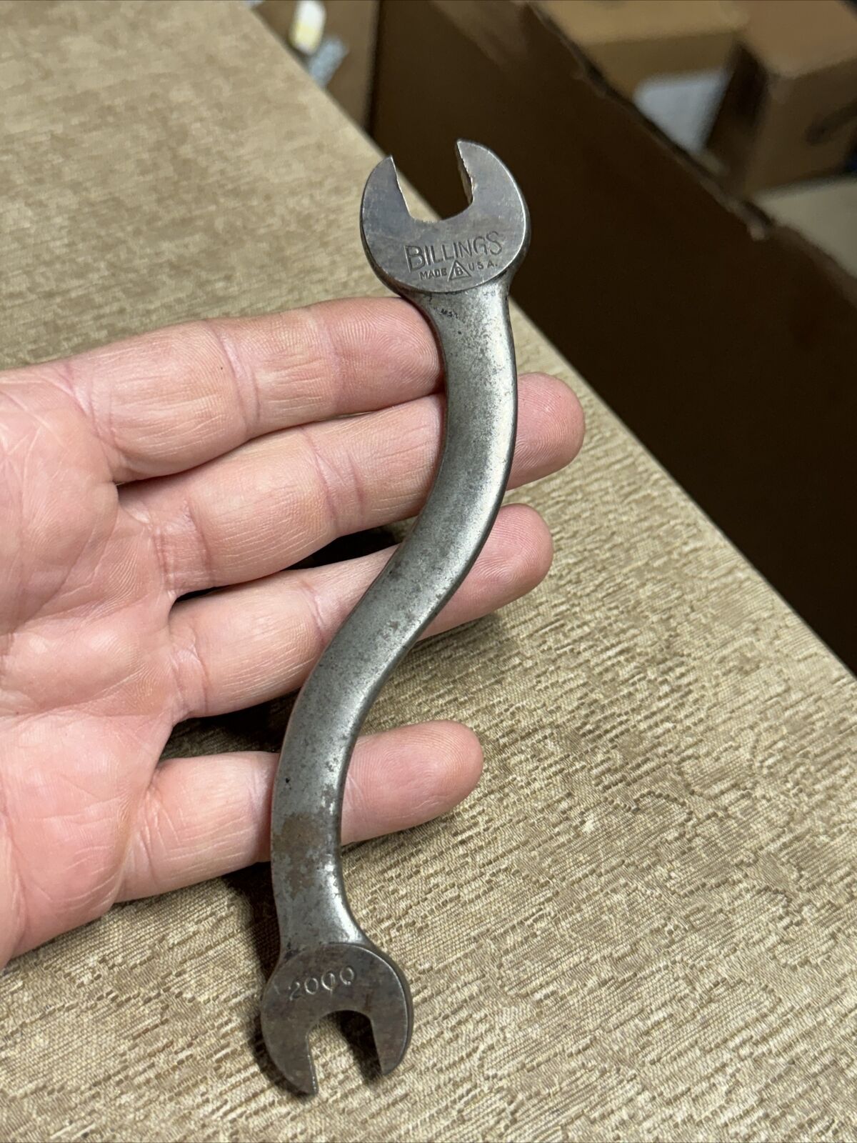Vintage Billings & Spencer No. 2000 S Shape Wrench, 3/8 x 7/16