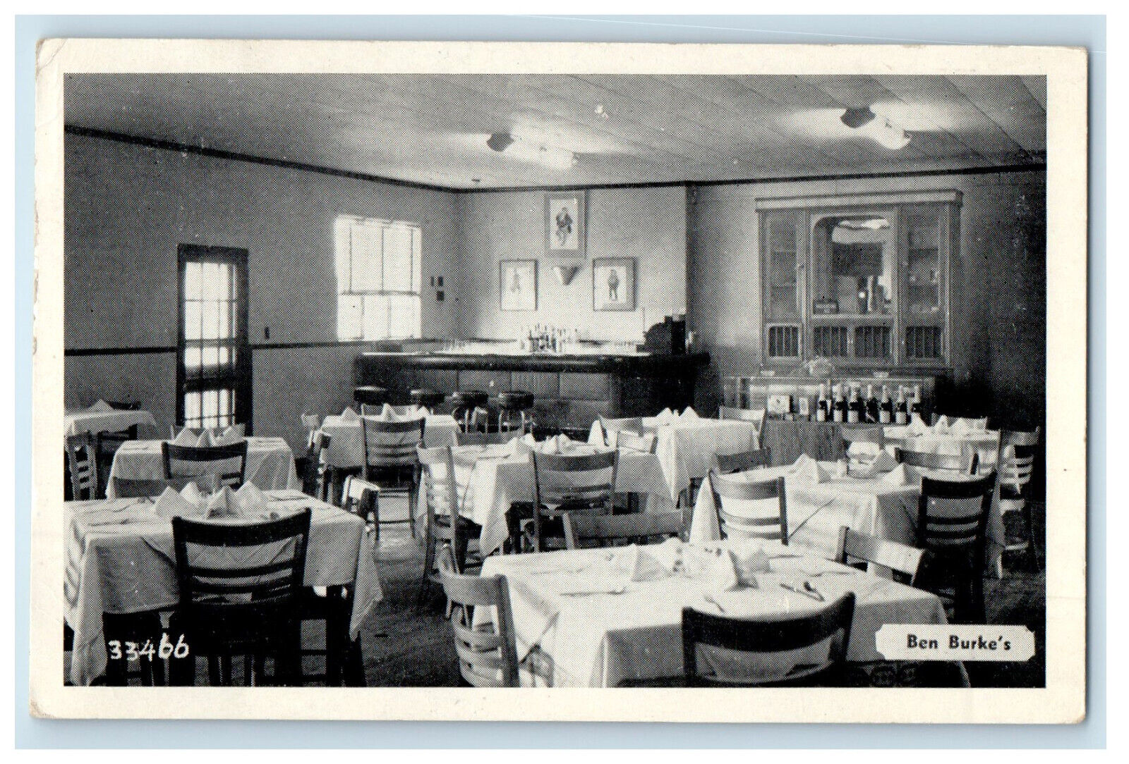 c1940\'s Dining Area, Ben Burke\'s Brunswick Georgia GA Vintage Postcard