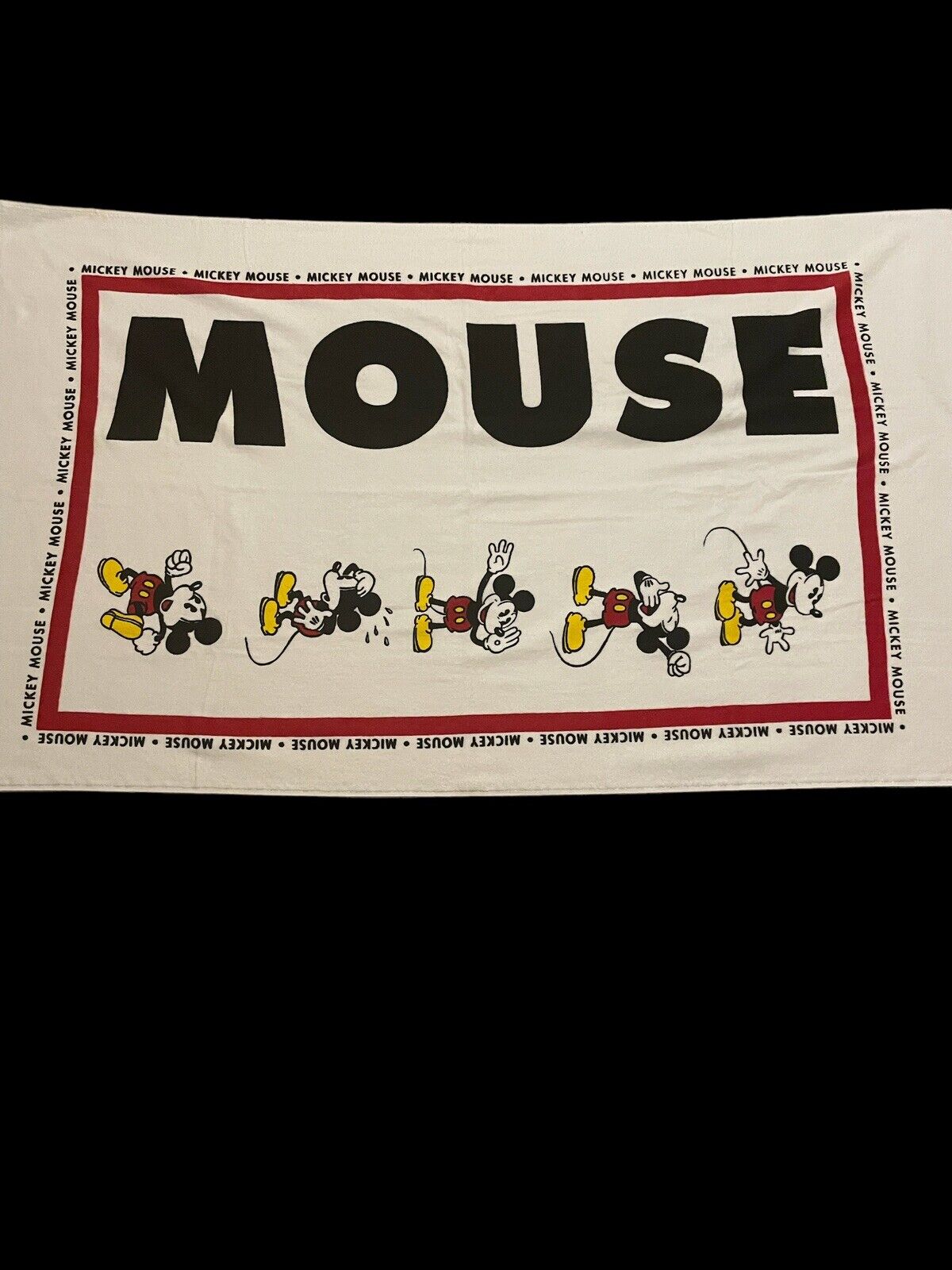 Vintage Disney Channel Mickey Mouse Beach Towel  34”x57” Fast Shipping