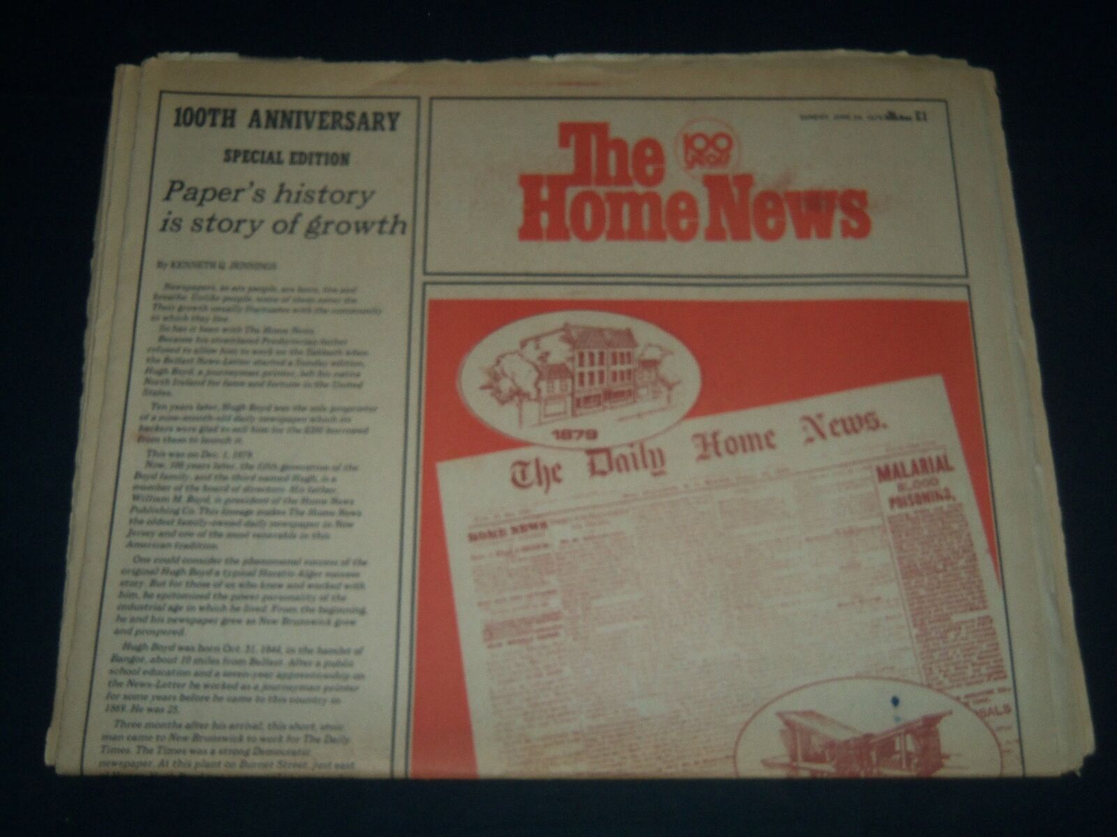 1979 JUNE 24 THE HOME NEWS 100TH ANNIVERSARY EDITION NEWSPAPER - 4 SECT- NP 3760