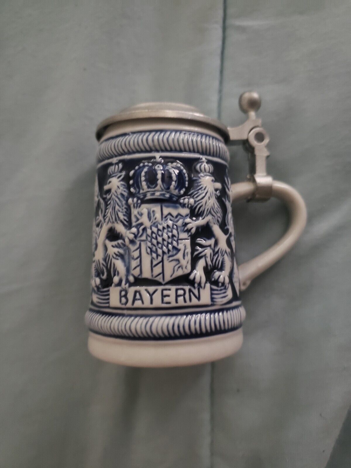 Vintage Original Gerzit Bayern Ceramic Stoneware German Beer Stein Mug with Lid