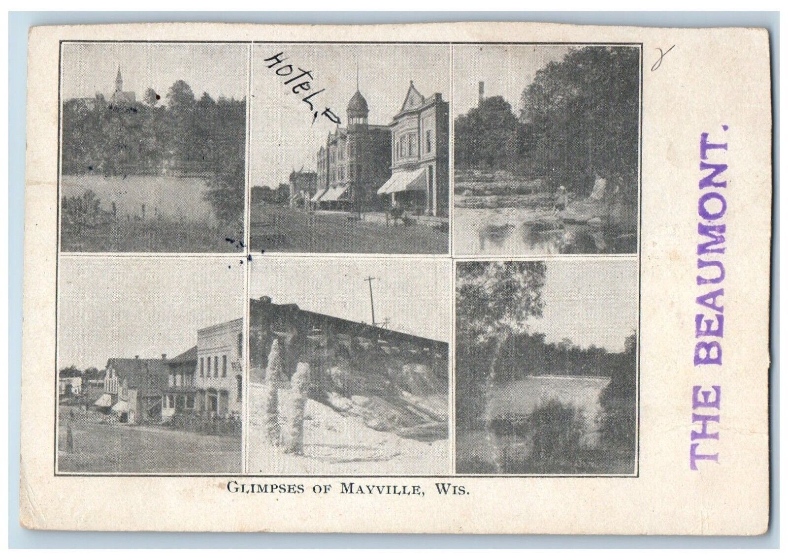 Mayville Wisconsin WI Postcard Glimpses Multiview 1906 Posted Antique
