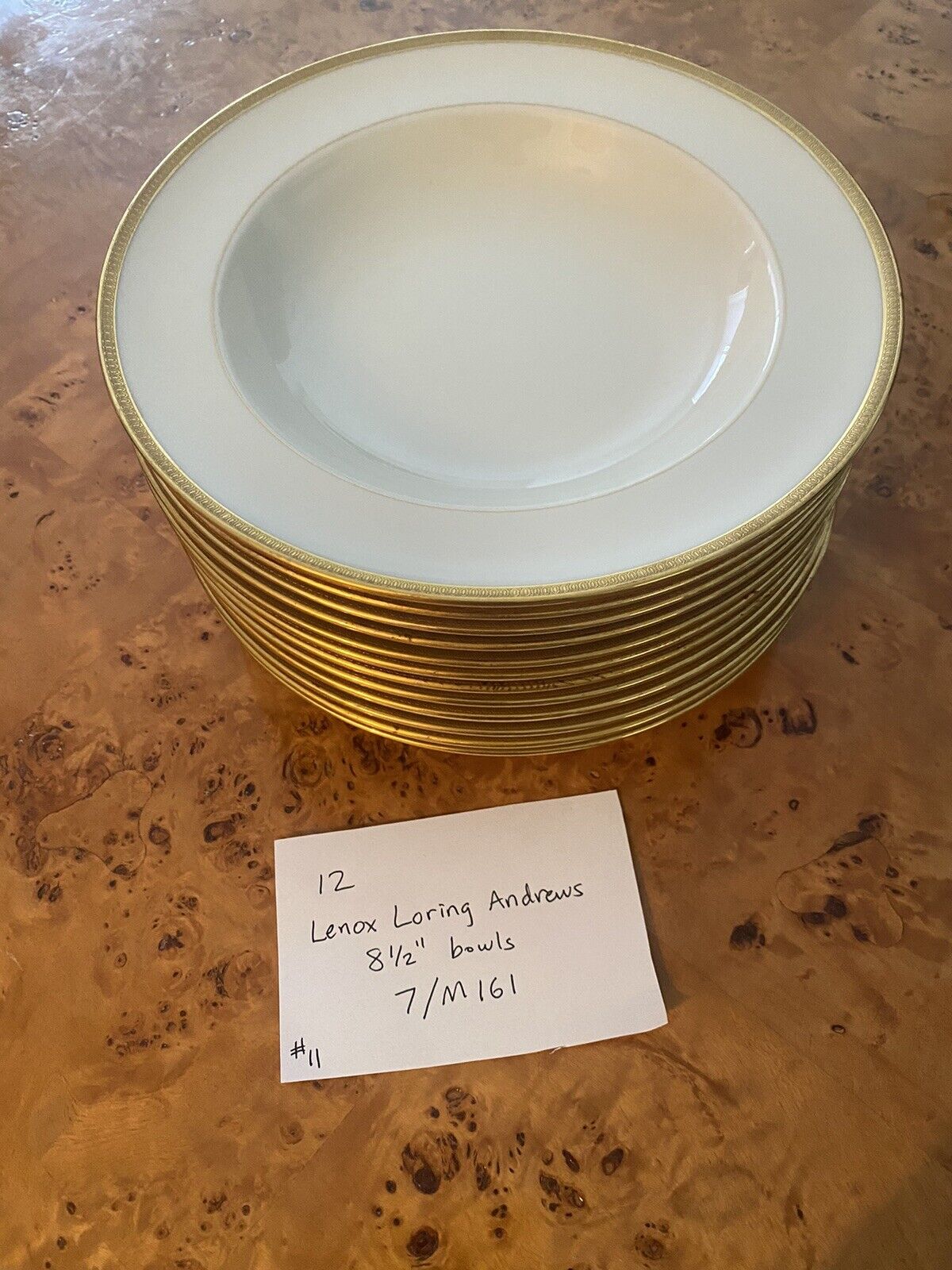 Lot of 12 Lenox Loring Andrews vintage china bowls - 8 1/2\