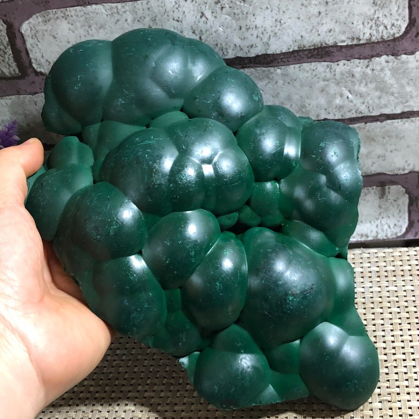 Natural glossy Malachite transparent cluster rough mineral sample 2410g d77