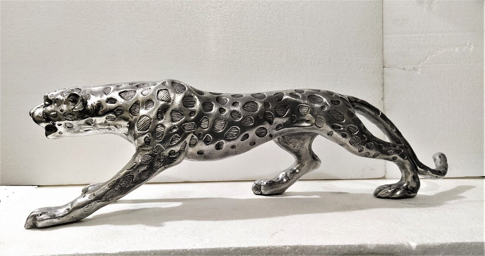 X Large Leopard Metal Statue Jaguar Panther Figurine 74 cm Lion