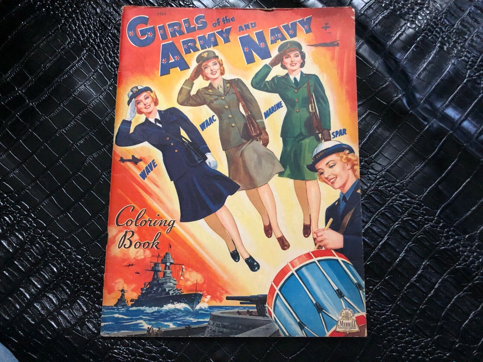 1943 WWII Vintage Coloring Book Girls of the Army and Navy -WAAC/WAVE/SPAR women