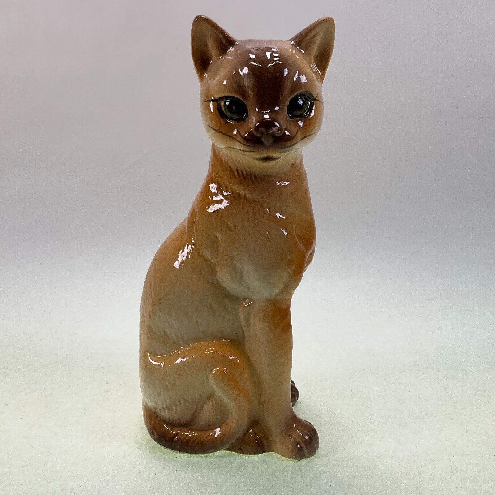 Siamese Cat Hand Painted Figurine Vintage Japan
