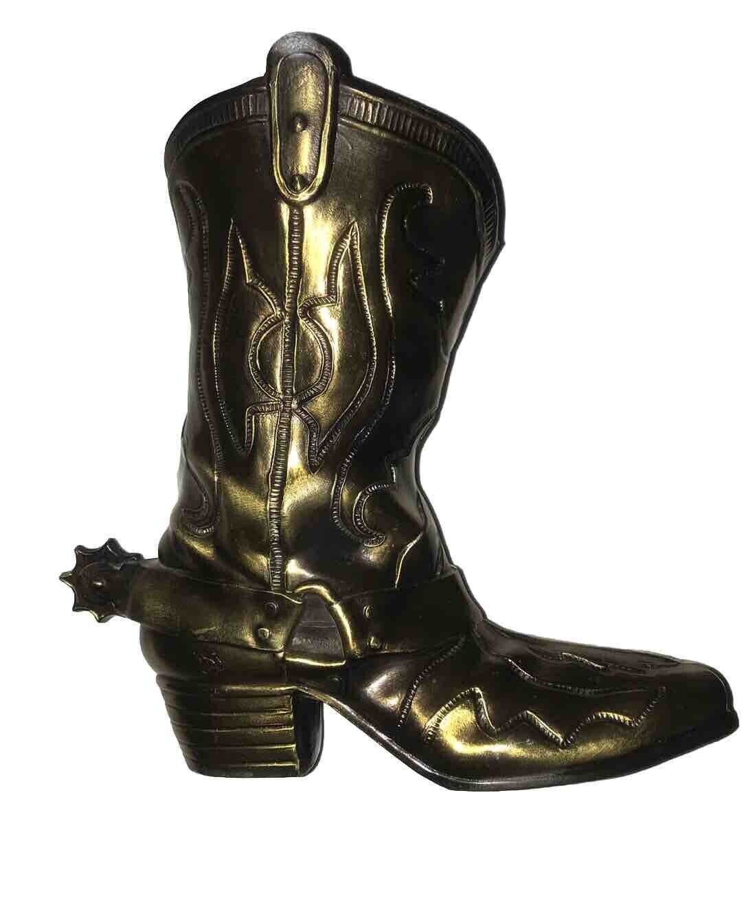 S.C.C Vintage  Brass Cowboy Boot With Spur 7712 Unique Display Piece