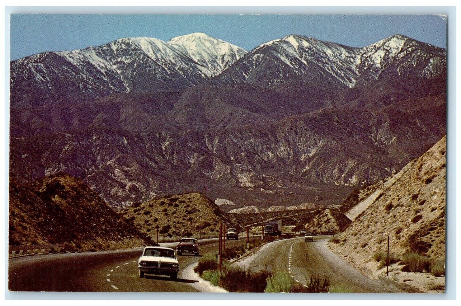 c1960 Cajon Pass Towering Mountain Gateway Southern California Vintage Postcard