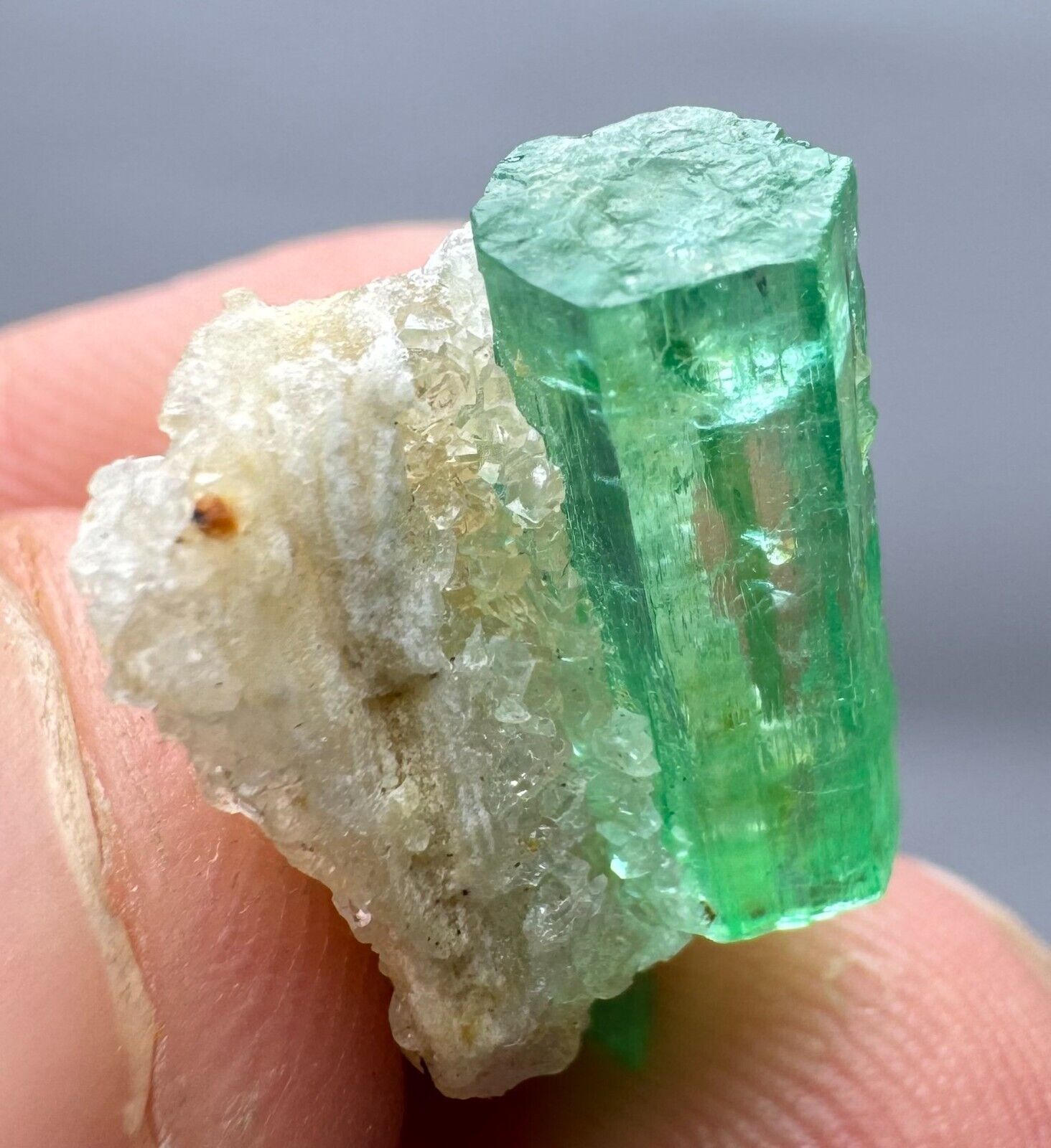 16 Ct Full Terminated, Eye Clean Panjsher Emerald Crystals On Matrix @AF